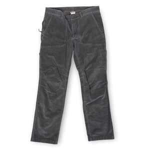 L.L. Bean Utility Corduroy Cargo Carpenter Pants Mens 35x32 Gray Straight Leg